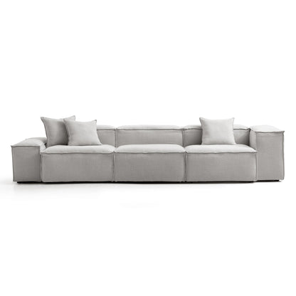 Freedom Modular Khaki Sofa-Gray-Low&High-143.7″