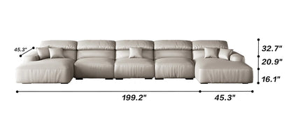 Chestnut Double Chaise Sectional