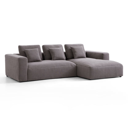 Nathan Modular Dark Gray Natural Linen Sectional Sofa-Dark Gray-115.2"-Facing Right