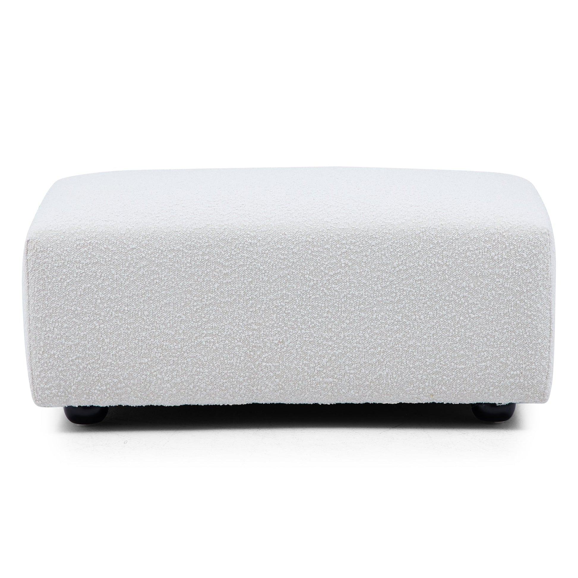 Nordic Modern Creamy Sofa with Ottoman-White