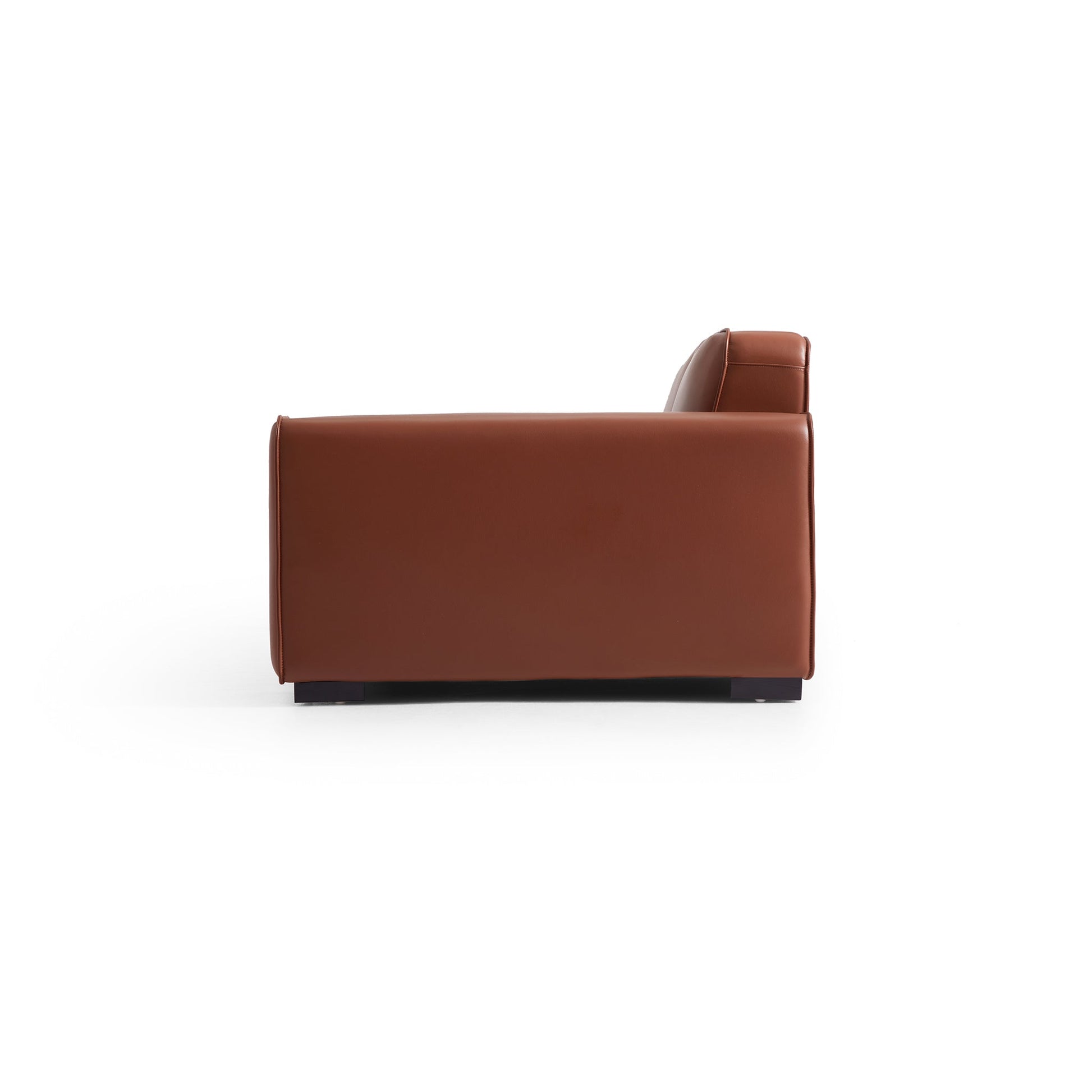 Domus Modular Black Leather Sofa-Brown