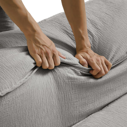 Freedom Modular White Sectional Sofa-Gray