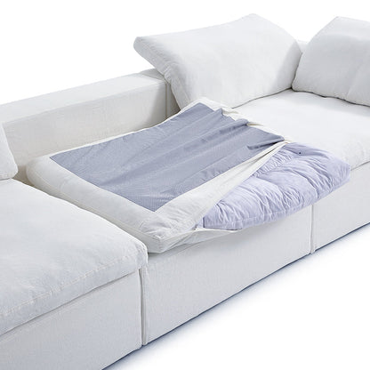 Tender Wabi Sabi Beige Sofa and Regular Ottoman-White