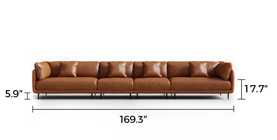 Vanilla Brown Leather Sofa