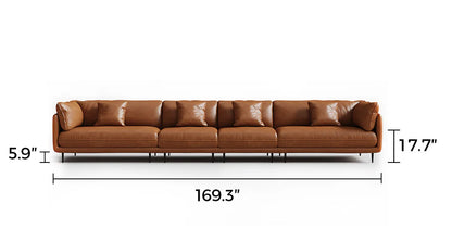 Vanilla Brown Leather Sofa