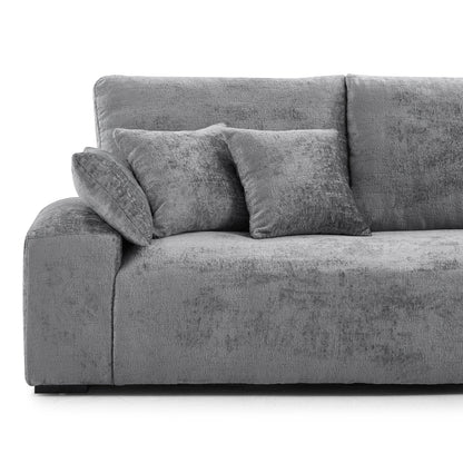 The Empress Gray U Shaped Sectional Sofa-Gray