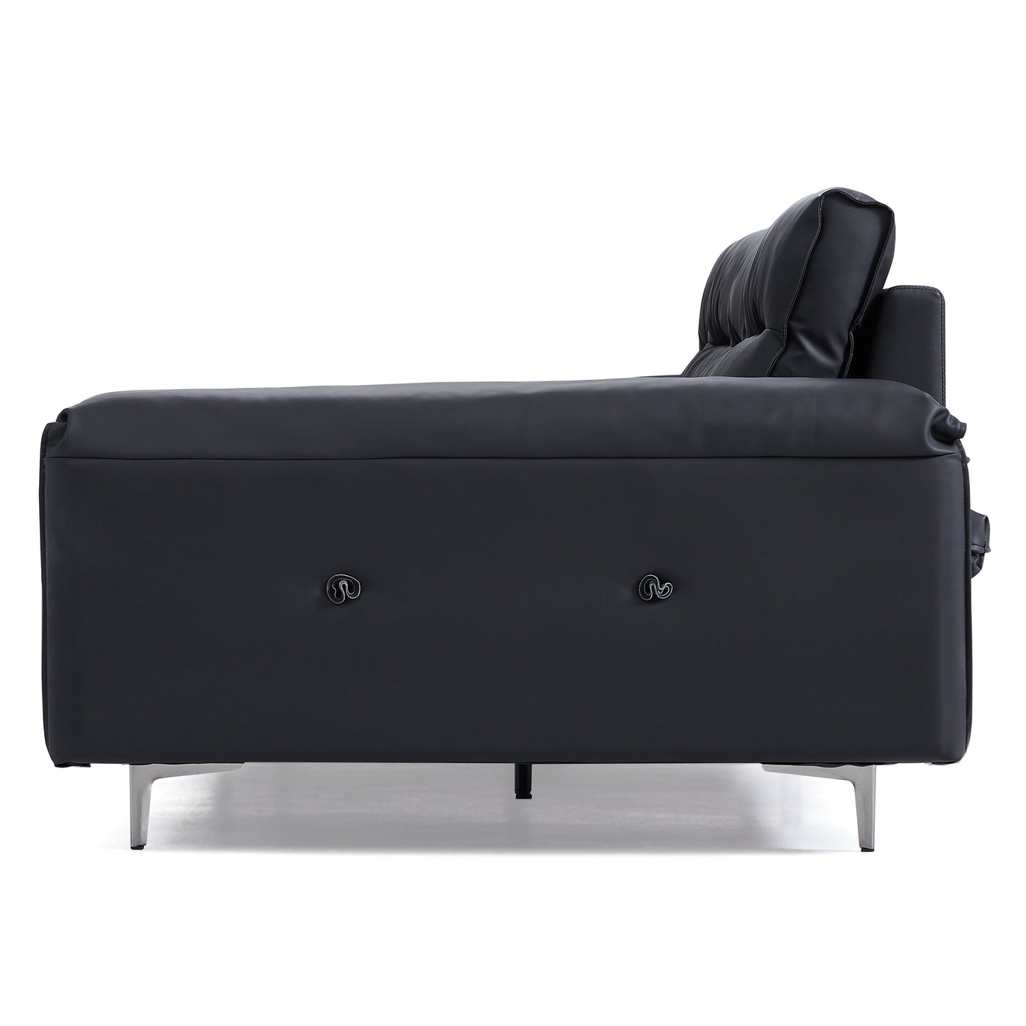 Lewis Black Leather Sailboat Sofa-Black