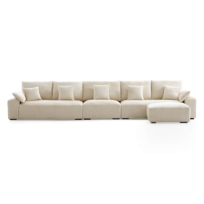 The Empress Beige Sofa and Ottoman-Beige-175.6"