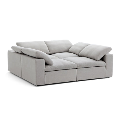 Tender Wabi Sabi Light Gray Sofa Bed-Gray-90.6"