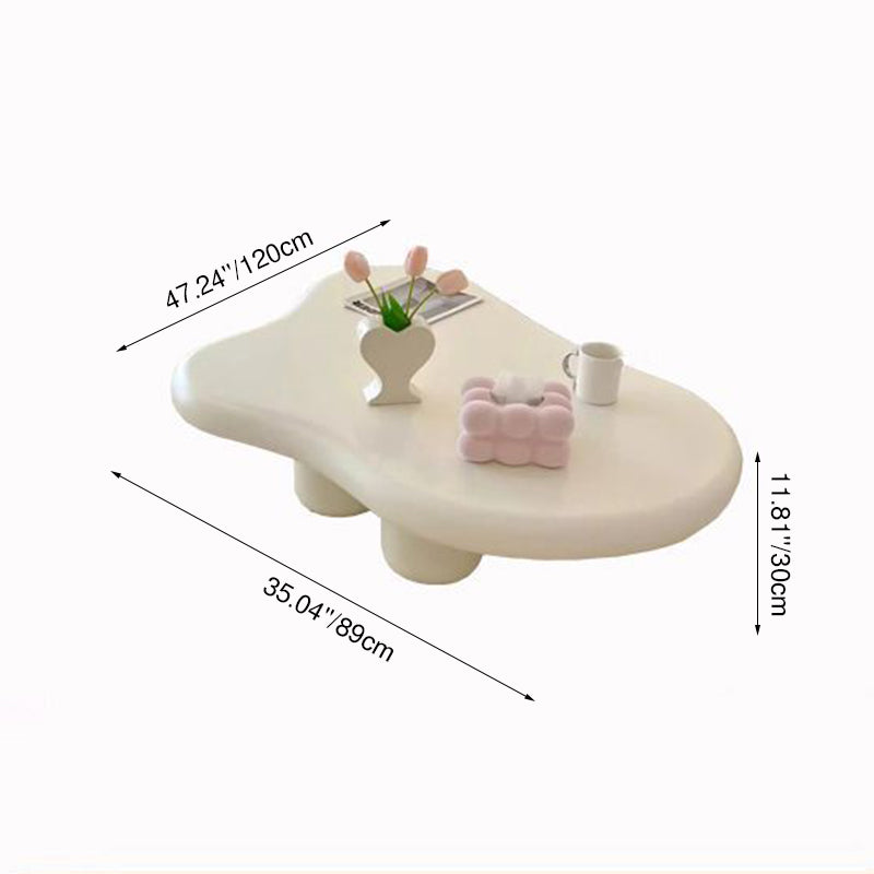 Modern Minimalist Cloud-Shaped Medium Density Fiberboard Carbon Steel Coffee Table 1-Tier For Living Room