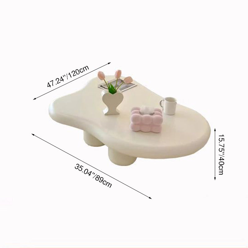 Modern Minimalist Cloud-Shaped Medium Density Fiberboard Carbon Steel Coffee Table 1-Tier For Living Room