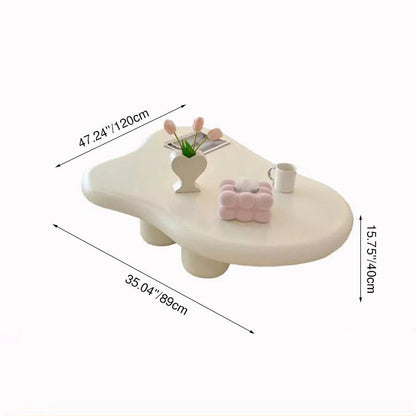 Modern Minimalist Cloud-Shaped Medium Density Fiberboard Carbon Steel Coffee Table 1-Tier For Living Room