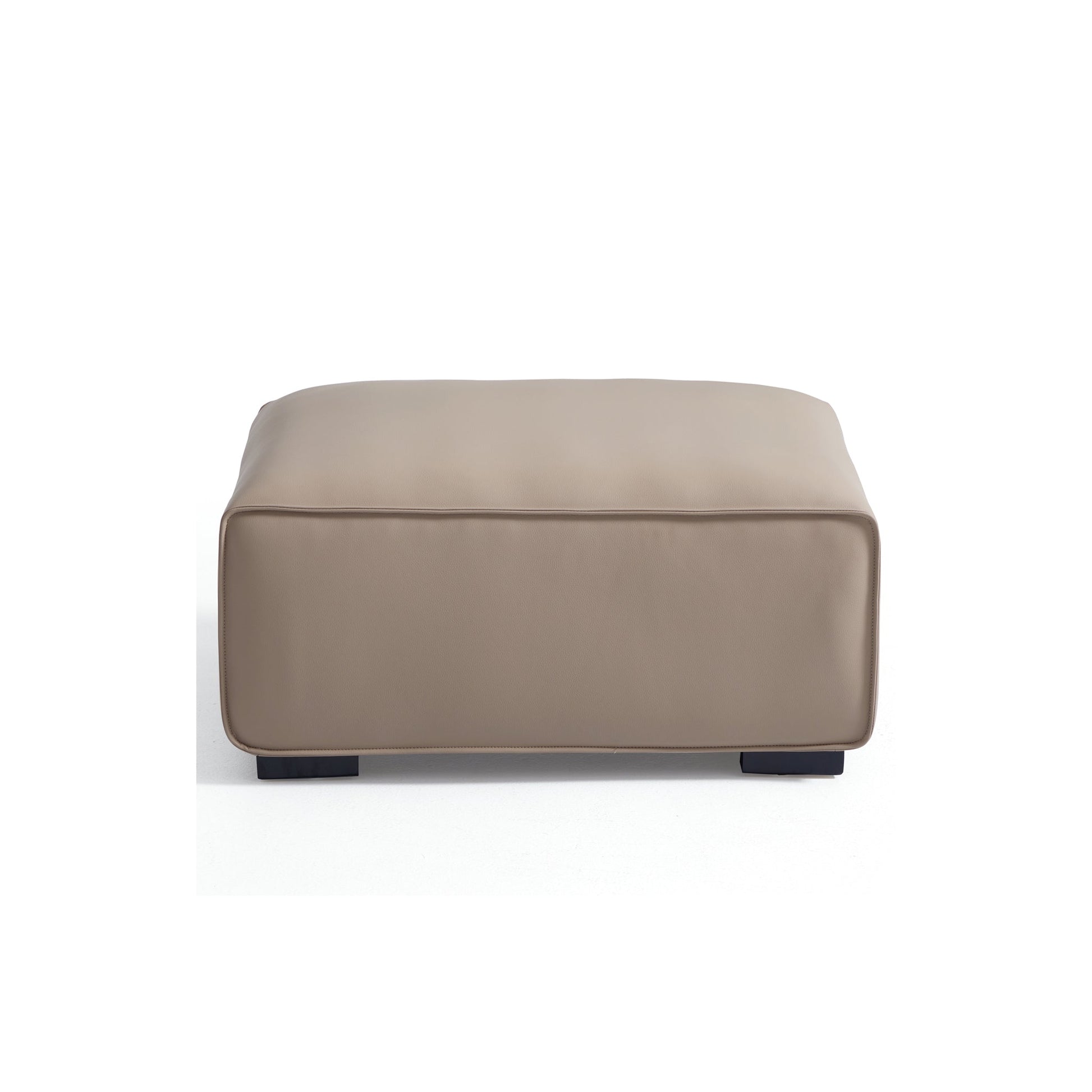 Domus Modular Black Leather Sofa Set-Khaki