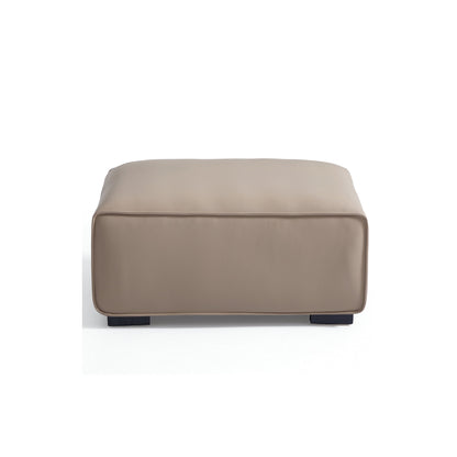 Domus Modular Black Leather Sofa Set-Khaki
