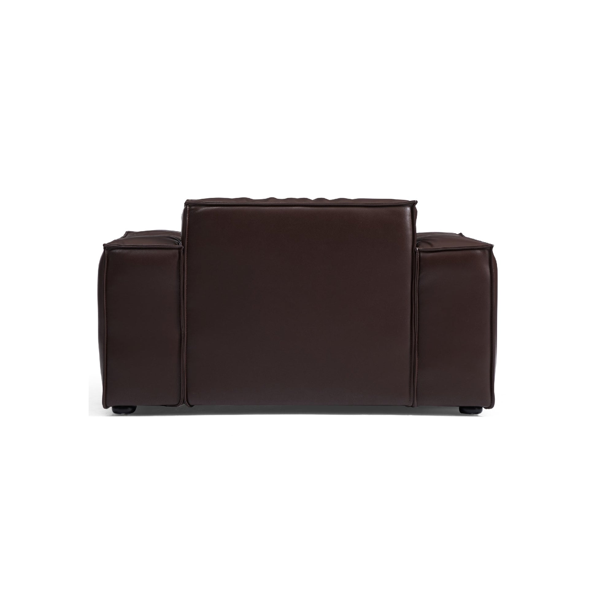 Luxury Minimalist Dark Brown Leather Armchair-Dark Brown