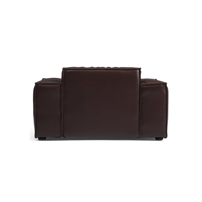 Luxury Minimalist Dark Brown Leather Armchair-Dark Brown