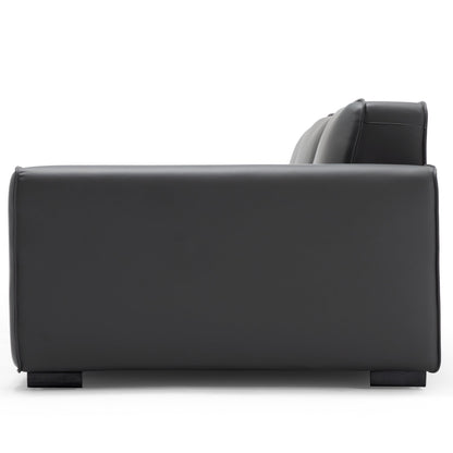 Domus Modular Dark Gray Leather Sofa-Dark Gray