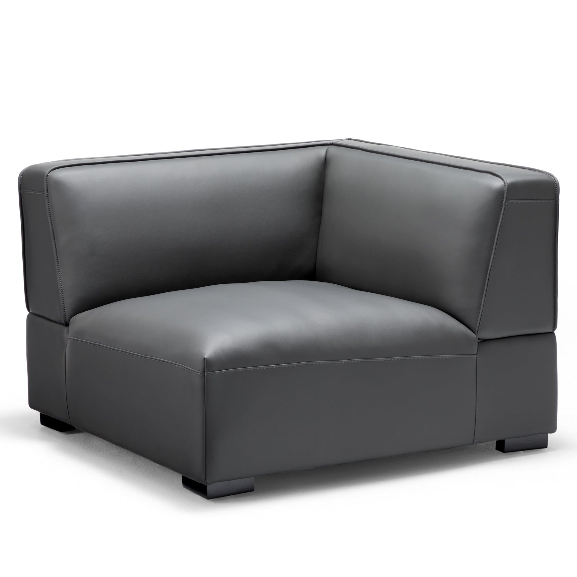Domus Modular Dark Gray Leather U Shaped Sectional-Dark Gray