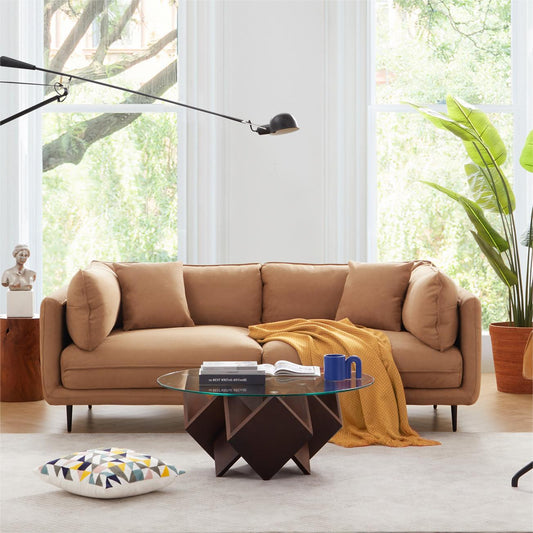 Vanilla Camel Fabric Sofa-Camel
