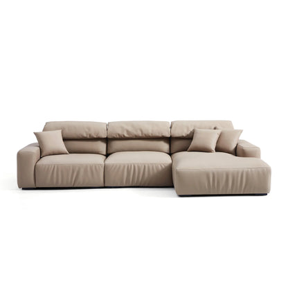 Chestnut Brown Leather Sectional
