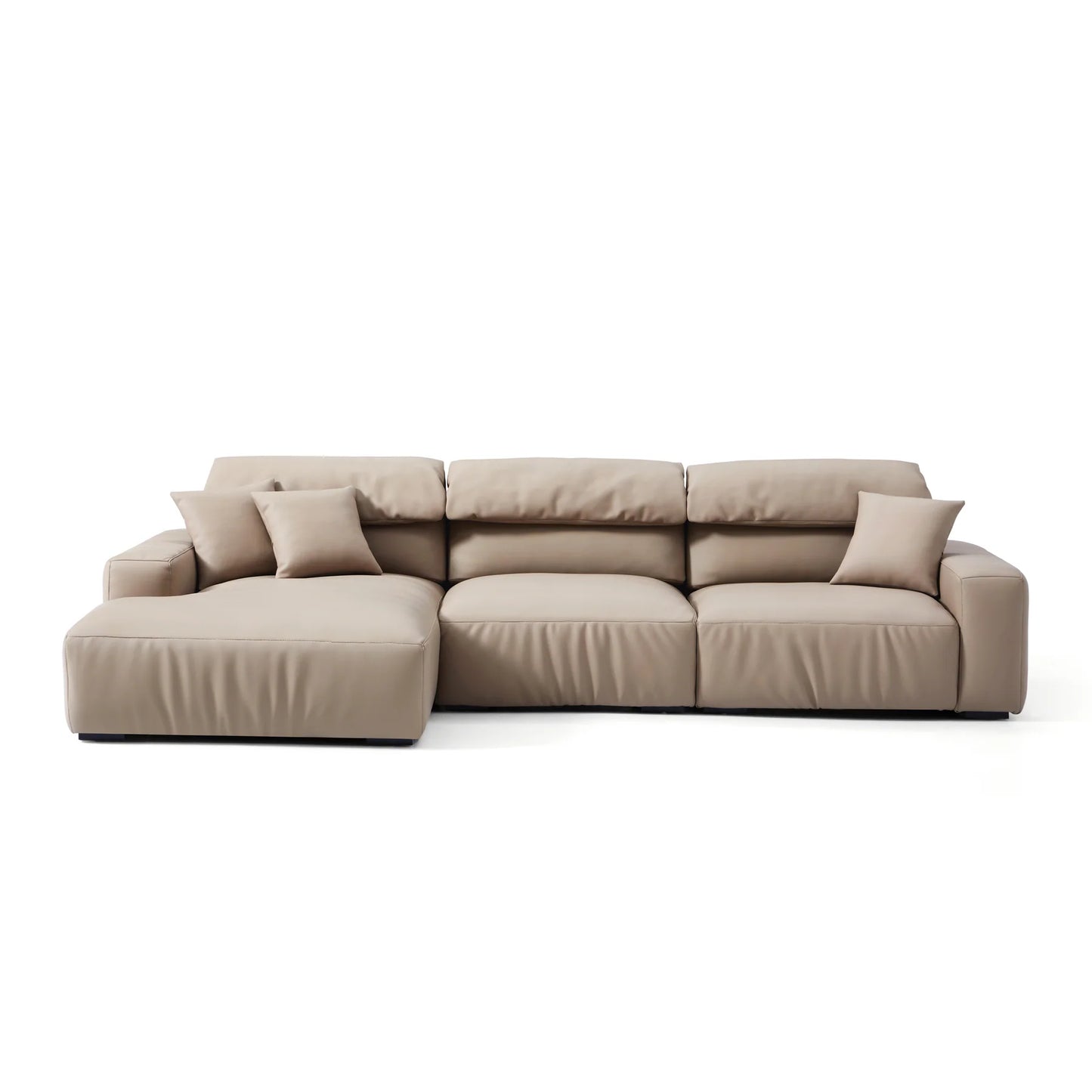 Chestnut Brown Leather Sectional