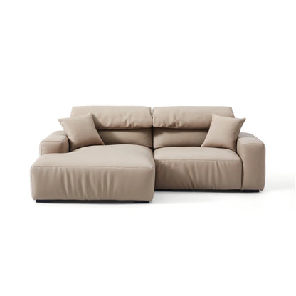 Chestnut Brown Leather Sectional