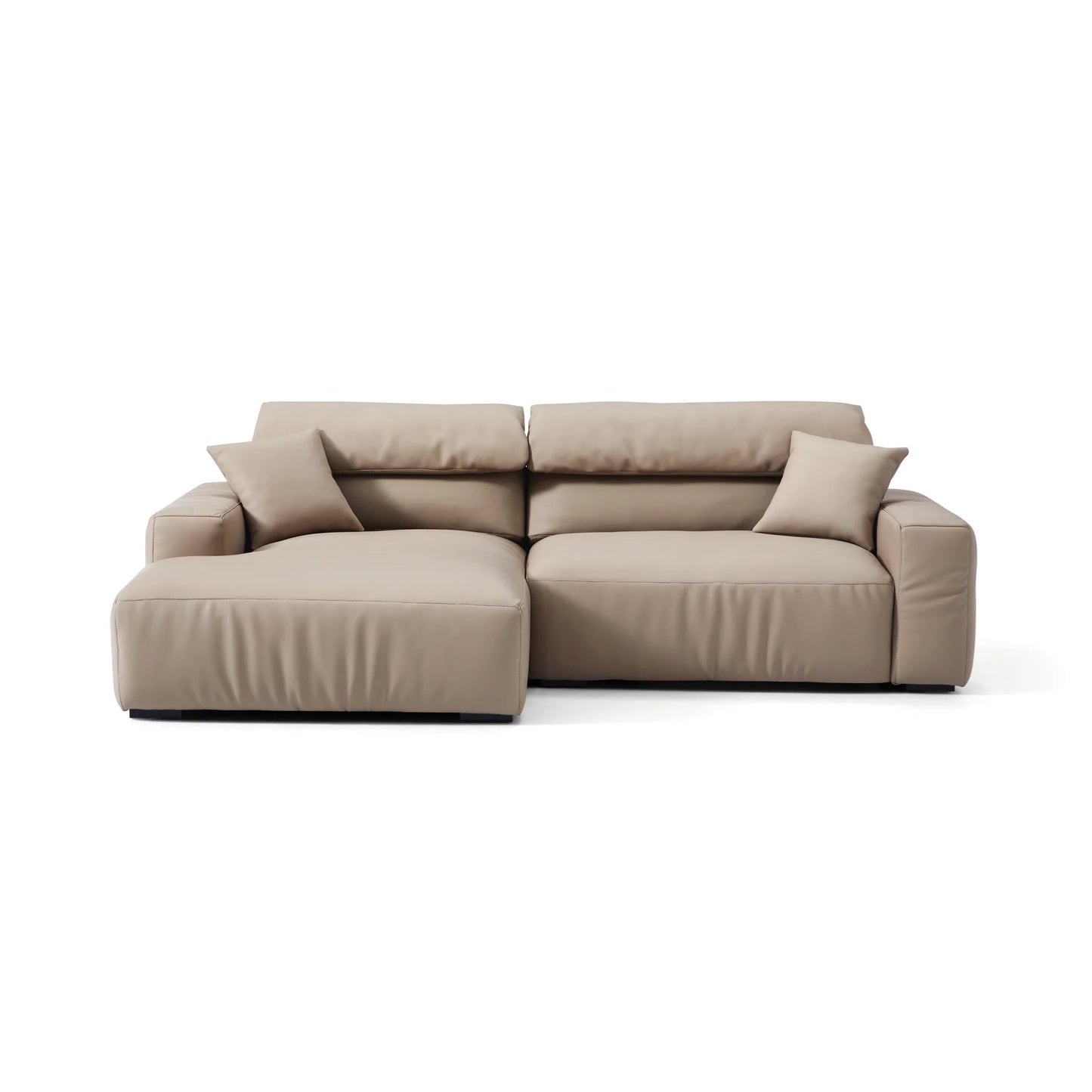 Chestnut Brown Leather Sectional
