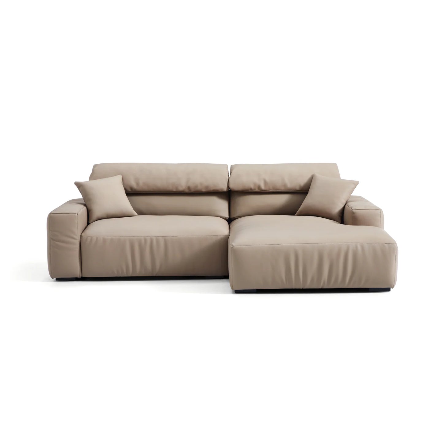 Chestnut Brown Leather Sectional
