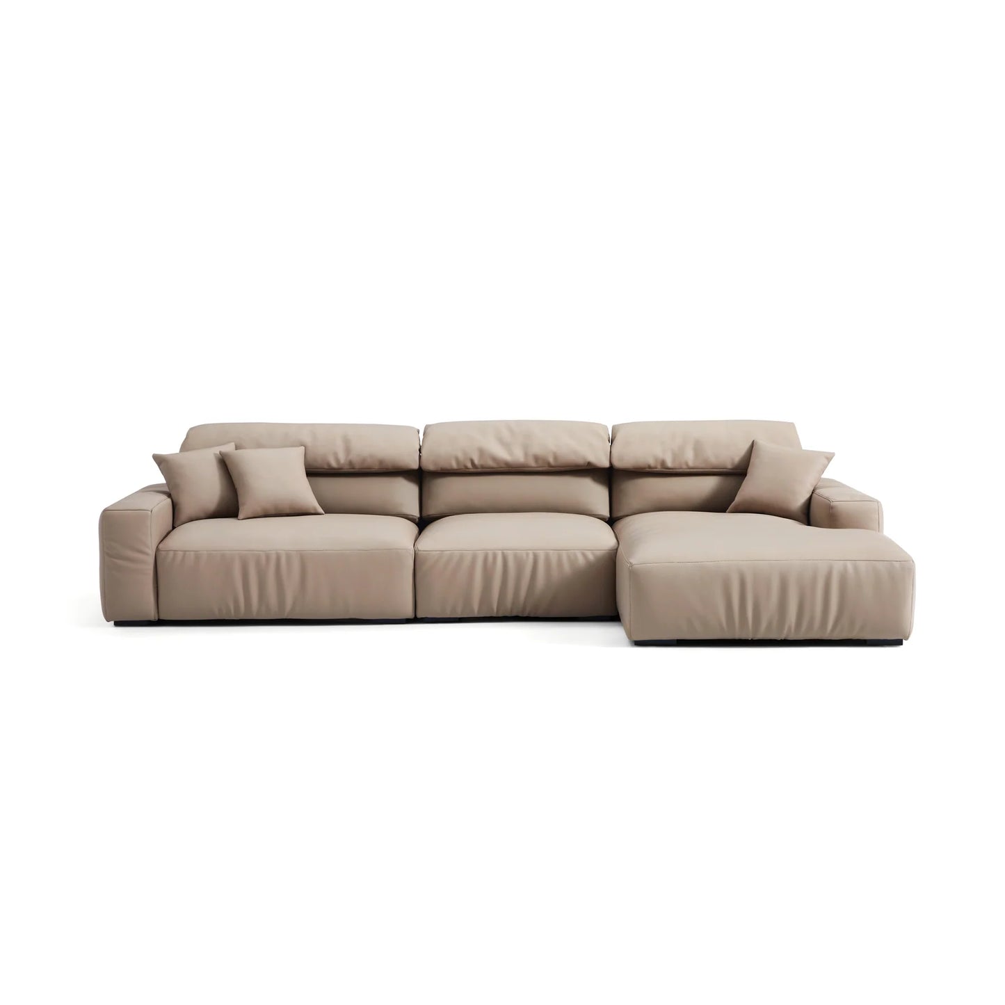 Chestnut Brown Leather Sectional