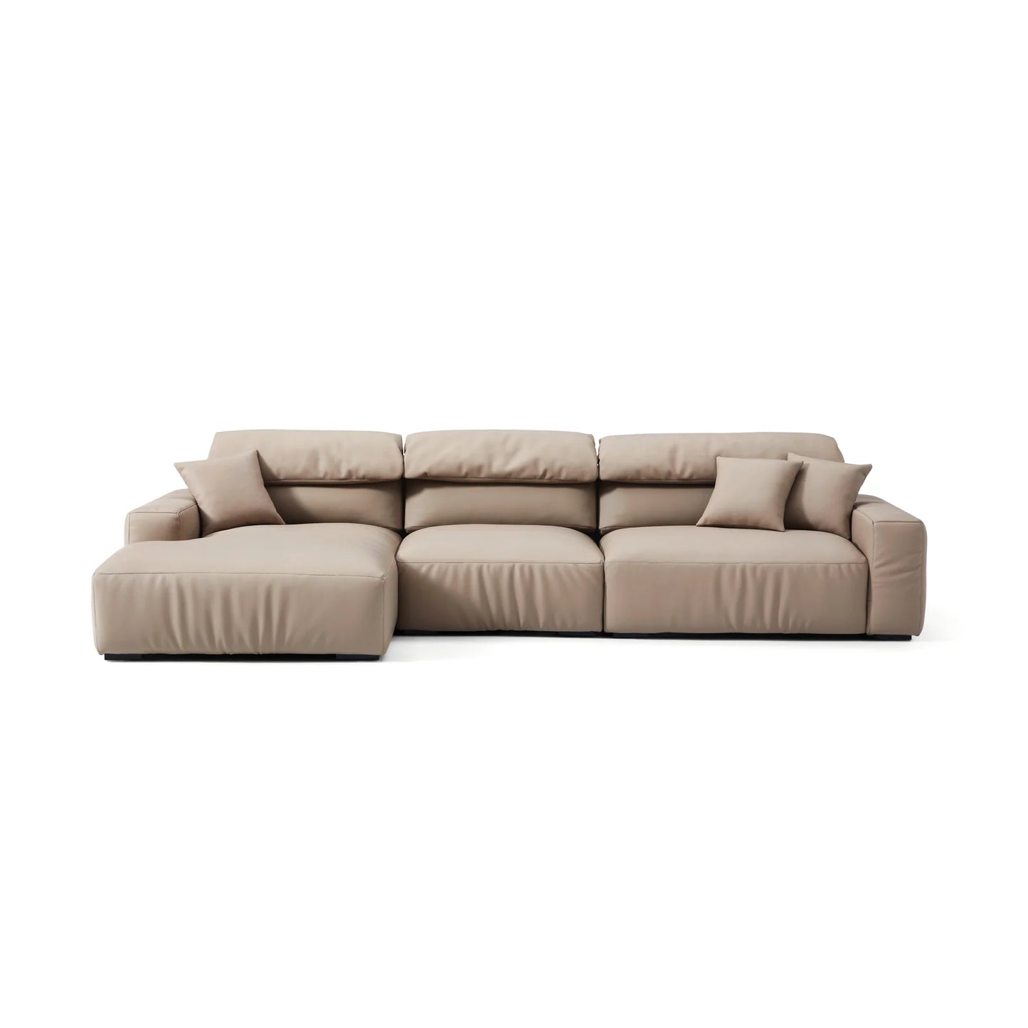 Chestnut Brown Leather Sectional