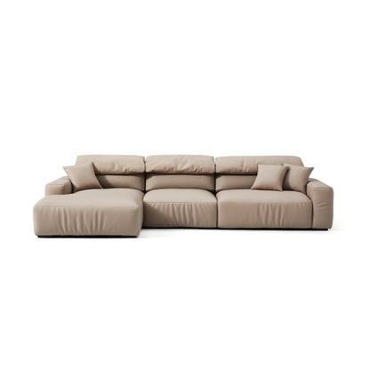Chestnut Brown Leather Sectional
