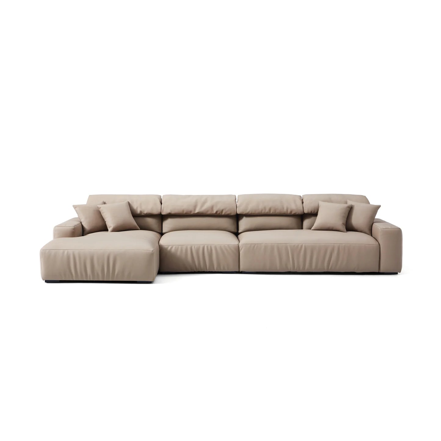 Chestnut Brown Leather Sectional
