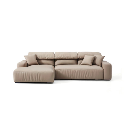 Chestnut Brown Leather Sectional