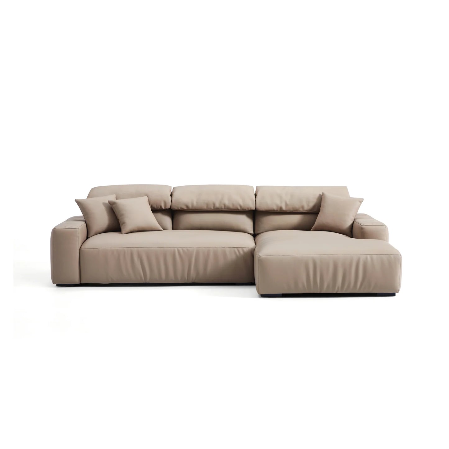Chestnut Brown Leather Sectional
