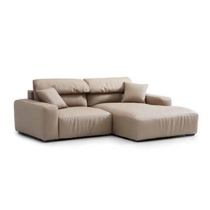 Chestnut Brown Leather Sectional