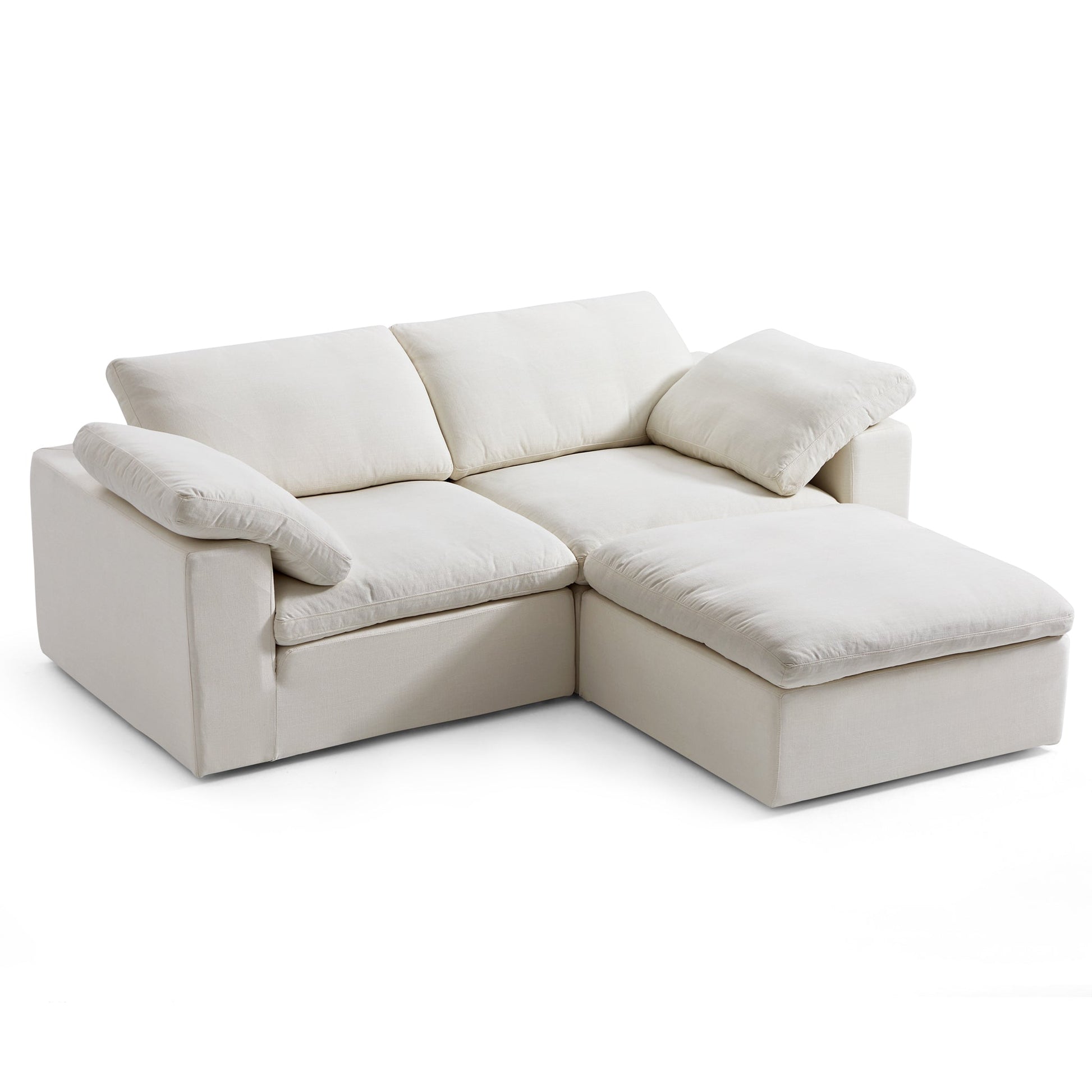 Tender Wabi Sabi Sand Sofa and Ottoman-Beige-90.6"