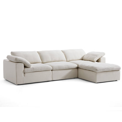 Tender Wabi Sabi Sand Sofa and Ottoman-Beige-128.0"