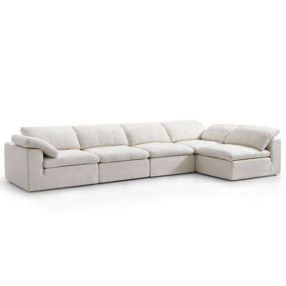 Tender Wabi Sabi Light Gray L Shaped Sectional-Beige-165.4"