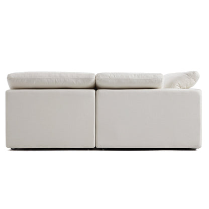 Tender Wabi Sabi U Shaped Beige Sectional with Open End-Beige