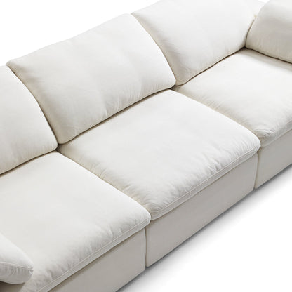 Tender Wabi Sabi U Shaped Beige Sectional with Open End-Beige