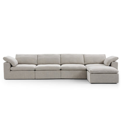 Tender Wabi Sabi Sand Sofa and Ottoman-Sand-165.4"