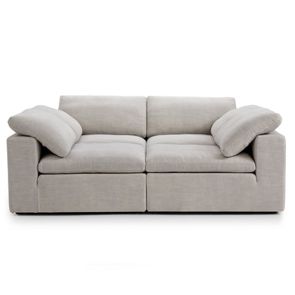 Tender Wabi Sabi U Shaped Sectional with Open Ends-Sand-90.6"