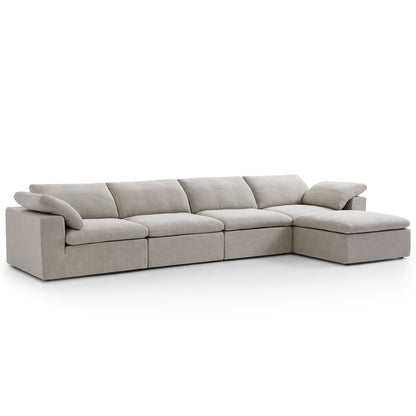 Tender Wabi Sabi Beige Sofa and Regular Ottoman-Sand-165.4"