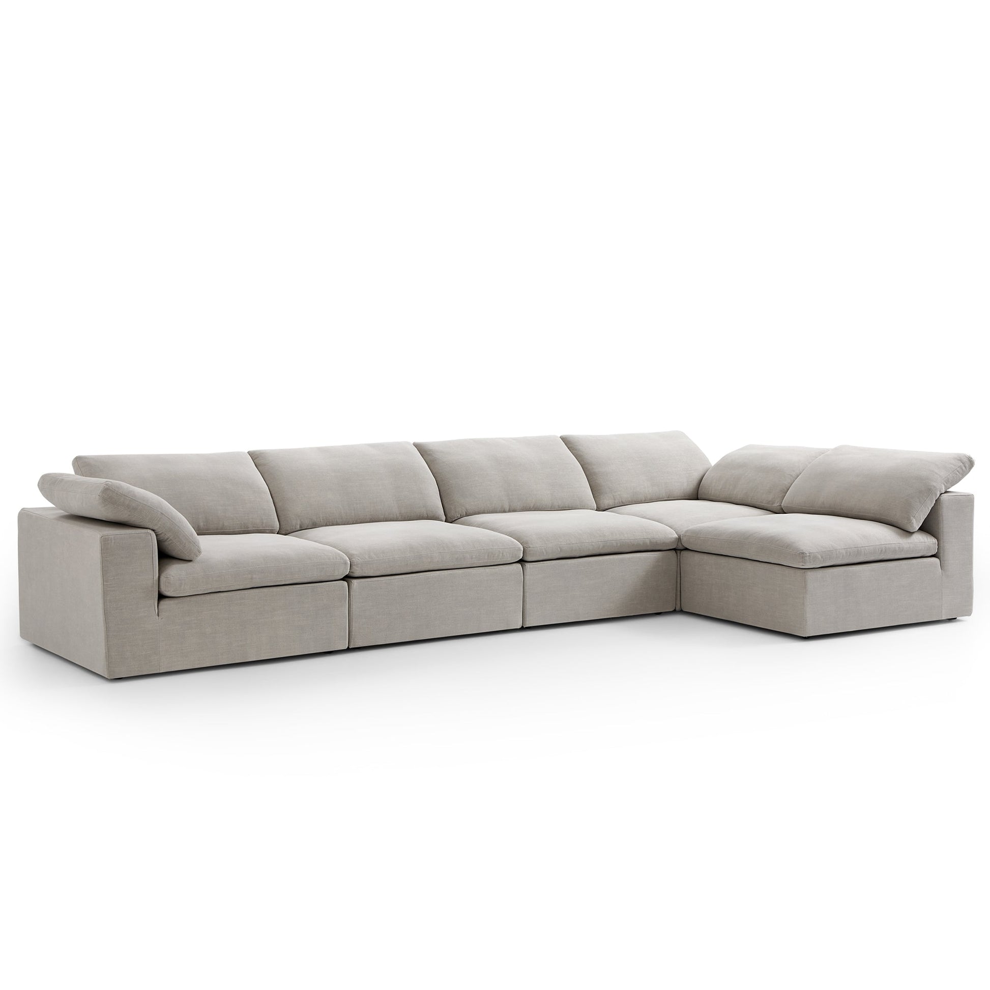 Tender Wabi Sabi Light Gray L Shaped Sectional-Sand-165.4"