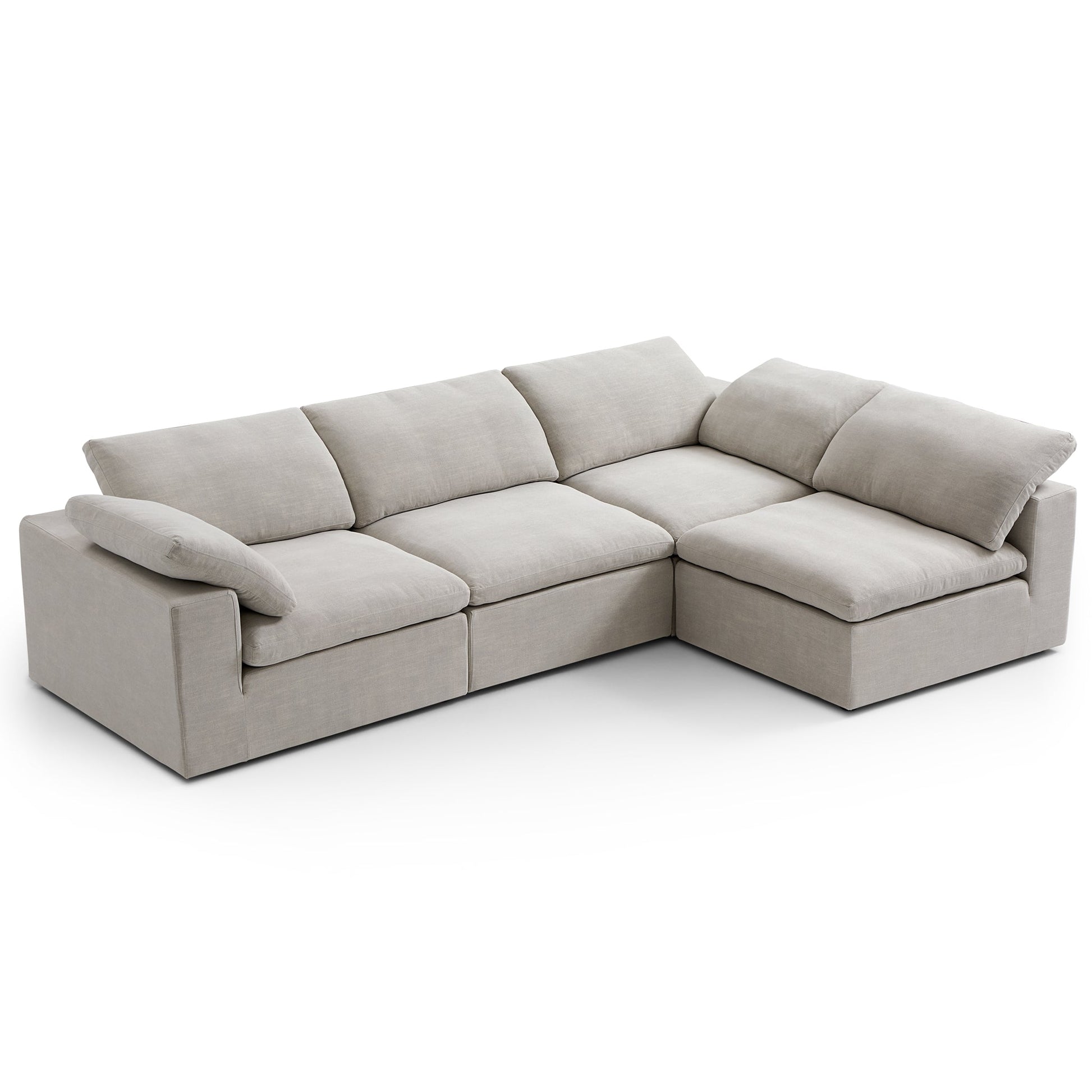 Tender Wabi Sabi Light Gray L Shaped Sectional-Sand-128.0"