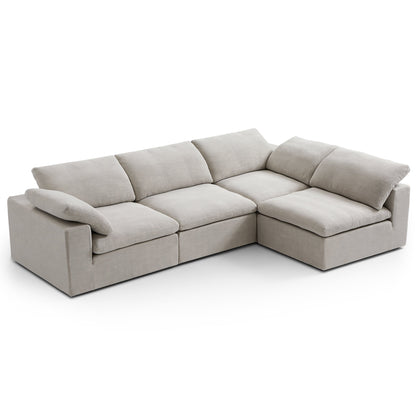 Tender Wabi Sabi Light Gray L Shaped Sectional-Sand-128.0"