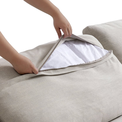 Tender Wabi Sabi Sand U Shaped Sectional with Open Ends-Sand