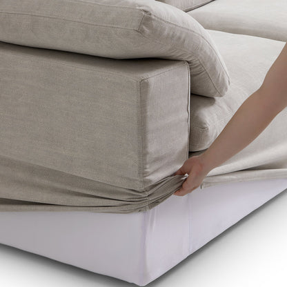 Tender Wabi Sabi Sand U Shaped Sectional with Open Ends-Sand