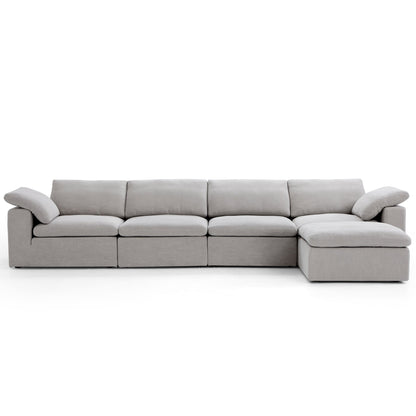 Tender Wabi Sabi Sand Sofa and Ottoman-Gray-165.4"