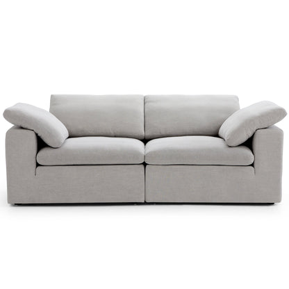 Tender Wabi Sabi Beige Sofa-Gray-90.6"